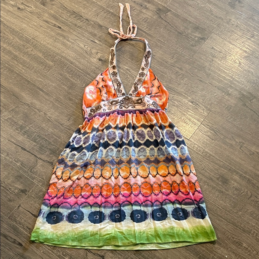 🌼 Vintage dELIA*s Colorful Halter Dress